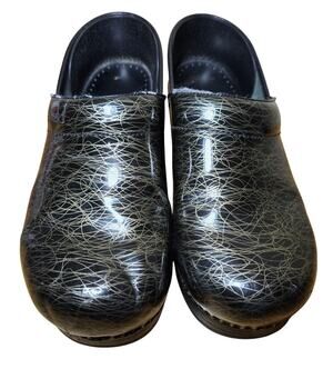 Dansko Black Gold Scribble Professional Comfort Clog Size 38 US Womens7.5